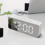 Modern LED Mirror Alarm Clock | Loud Alarm, Snooze, Modern Design