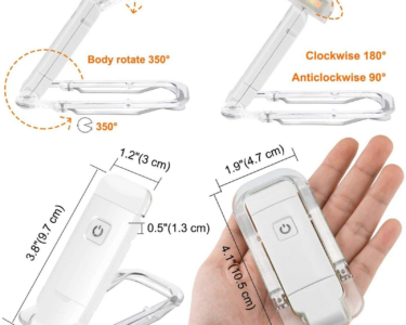 LED USB Rechargeable Clip-On Book Reading Light | Adjustable Brightness, Eye Protection Portable Lamp for Bedside & Night Reading - C