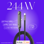 High Speed 240W Foldable Phone Stand Fast Charging Cable – 90° Gaming Friendly Design