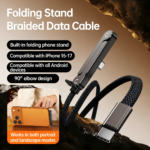 High Speed 240W Foldable Phone Stand Fast Charging Cable – 90° Gaming Friendly Design - Image 2